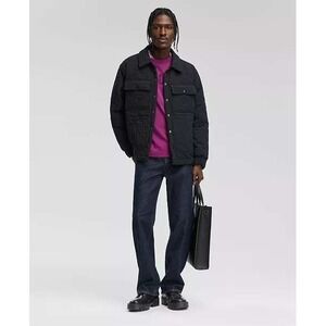 Mode of One Mens Quilted Jacket Deep Black Snap Front Shacket XL 100197726MN NEW